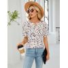imageBlooming Jelly Womens Dressy Casual Tops Keyhole Business Work Blouses Pleated Puff Sleeve Summer ShirtsBeige Floral