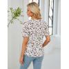 imageBlooming Jelly Womens Dressy Casual Tops Keyhole Business Work Blouses Pleated Puff Sleeve Summer ShirtsBeige Floral