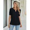 imageBlooming Jelly Womens Dressy Casual Tops Keyhole Business Work Blouses Pleated Puff Sleeve Summer ShirtsBlack