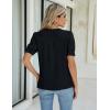 imageBlooming Jelly Womens Dressy Casual Tops Keyhole Business Work Blouses Pleated Puff Sleeve Summer ShirtsBlack