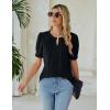 imageBlooming Jelly Womens Dressy Casual Tops Keyhole Business Work Blouses Pleated Puff Sleeve Summer ShirtsBlack