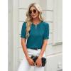 imageBlooming Jelly Womens Dressy Casual Tops Keyhole Business Work Blouses Pleated Puff Sleeve Summer ShirtsDark Cyan
