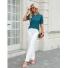 imageBlooming Jelly Womens Dressy Casual Tops Keyhole Business Work Blouses Pleated Puff Sleeve Summer ShirtsDark Cyan