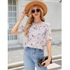 imageBlooming Jelly Womens Dressy Casual Tops Keyhole Business Work Blouses Pleated Puff Sleeve Summer ShirtsFloral Multicolor
