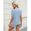 imageBlooming Jelly Womens Dressy Casual Tops Keyhole Business Work Blouses Pleated Puff Sleeve Summer ShirtsSky Blue