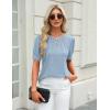 imageBlooming Jelly Womens Dressy Casual Tops Keyhole Business Work Blouses Pleated Puff Sleeve Summer ShirtsSky Blue