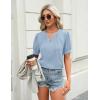imageBlooming Jelly Womens Dressy Casual Tops Keyhole Business Work Blouses Pleated Puff Sleeve Summer ShirtsSky Blue