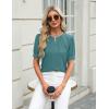 imageBlooming Jelly Womens Dressy Casual Tops Keyhole Business Work Blouses Pleated Puff Sleeve Summer ShirtsTurquoise