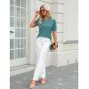 imageBlooming Jelly Womens Dressy Casual Tops Keyhole Business Work Blouses Pleated Puff Sleeve Summer ShirtsTurquoise