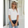 imageBlooming Jelly Womens Dressy Casual Tops Keyhole Business Work Blouses Pleated Puff Sleeve Summer ShirtsWhite