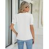 imageBlooming Jelly Womens Dressy Casual Tops Keyhole Business Work Blouses Pleated Puff Sleeve Summer ShirtsWhite