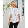imageBlooming Jelly Womens Dressy Casual Tops Keyhole Business Work Blouses Pleated Puff Sleeve Summer ShirtsWhite Stripe