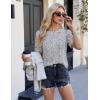 imageBlooming Jelly Womens Dressy Casual Tops Keyhole Business Work Blouses Pleated Puff Sleeve Summer ShirtsWhite and Black