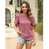 imageBlooming Jelly Womens Summer Casual Tops Loose Fit Ruffle Short Sleeve T Shirts Crew Neck Textured Blouses 2024Pink