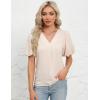 imageBlooming Jelly Women Dressy Casual Tops Business Work Blouses Summer Shirts Swiss Pot Puff Sleeve V Neck Outfits 2024Apricot