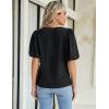 imageBlooming Jelly Women Dressy Casual Tops Business Work Blouses Summer Shirts Swiss Pot Puff Sleeve V Neck Outfits 2024Black