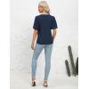 imageBlooming Jelly Women Dressy Casual Tops Business Work Blouses Summer Shirts Swiss Pot Puff Sleeve V Neck Outfits 2024Deep Blue