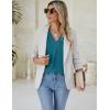 imageBlooming Jelly Women Dressy Casual Tops Business Work Blouses Summer Shirts Swiss Pot Puff Sleeve V Neck Outfits 2024Turquoise