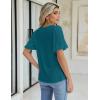 imageBlooming Jelly Women Dressy Casual Tops Business Work Blouses Summer Shirts Swiss Pot Puff Sleeve V Neck Outfits 2024Turquoise
