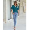 imageBlooming Jelly Women Dressy Casual Tops Business Work Blouses Summer Shirts Swiss Pot Puff Sleeve V Neck Outfits 2024Turquoise
