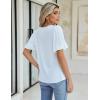 imageBlooming Jelly Women Dressy Casual Tops Business Work Blouses Summer Shirts Swiss Pot Puff Sleeve V Neck Outfits 2024White