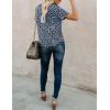imageBlooming Jelly Womens Leopard Print Tops Short Sleeve Round Neck Casual T Shirts TeesBlueleopard Print