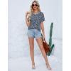 imageBlooming Jelly Womens Leopard Print Tops Short Sleeve Round Neck Casual T Shirts TeesBlueleopard Print