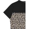 imageBlooming Jelly Womens Leopard Print Tops Short Sleeve Round Neck Casual T Shirts TeesColorblock