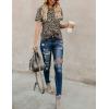 imageBlooming Jelly Womens Leopard Print Tops Short Sleeve Round Neck Casual T Shirts TeesLeopard 1