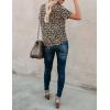 imageBlooming Jelly Womens Leopard Print Tops Short Sleeve Round Neck Casual T Shirts TeesLeopardv Neck
