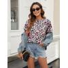 imageBlooming Jelly Womens Leopard Print Tops Short Sleeve Round Neck Casual T Shirts TeesPink Leopard Print