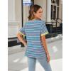 imageBlooming Jelly Womens Leopard Print Tops Short Sleeve Round Neck Casual T Shirts TeesPink Stripes