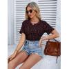 imageBlooming Jelly Womens Leopard Print Tops Short Sleeve Round Neck Casual T Shirts TeesRedleopard Print