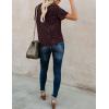 imageBlooming Jelly Womens Leopard Print Tops Short Sleeve Round Neck Casual T Shirts TeesRedleopard Print
