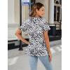 imageBlooming Jelly Womens Leopard Print Tops Short Sleeve Round Neck Casual T Shirts TeesWhite Zebra