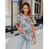 imageBlooming Jelly Womens Leopard Print Tops Short Sleeve Round Neck Casual T Shirts TeesWhite Zebra
