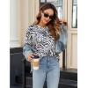 imageBlooming Jelly Womens Leopard Print Tops Short Sleeve Round Neck Casual T Shirts TeesWhite Zebra