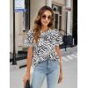 imageBlooming Jelly Womens Leopard Print Tops Short Sleeve Round Neck Casual T Shirts TeesWhite Zebra