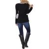 imageBlooming Jelly Womens Long Sleeve Tunic Tops Color Block Shirt Crewneck Casual Pullover Blouses Fall Outfits 2024Black