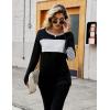 imageBlooming Jelly Womens Long Sleeve Tunic Tops Color Block Shirt Crewneck Casual Pullover Blouses Fall Outfits 2024Black