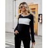 imageBlooming Jelly Womens Long Sleeve Tunic Tops Color Block Shirt Crewneck Casual Pullover Blouses Fall Outfits 2024Black