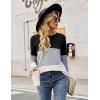 imageBlooming Jelly Womens Long Sleeve Tunic Tops Color Block Shirt Crewneck Casual Pullover Blouses Fall Outfits 2024Blackgreywhite