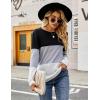 imageBlooming Jelly Womens Long Sleeve Tunic Tops Color Block Shirt Crewneck Casual Pullover Blouses Fall Outfits 2024Blackgreywhite