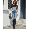 imageBlooming Jelly Womens Long Sleeve Tunic Tops Color Block Shirt Crewneck Casual Pullover Blouses Fall Outfits 2024Blackgreywhite