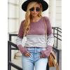 imageBlooming Jelly Womens Long Sleeve Tunic Tops Color Block Shirt Crewneck Casual Pullover Blouses Fall Outfits 2024Crimsonstripe