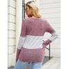 imageBlooming Jelly Womens Long Sleeve Tunic Tops Color Block Shirt Crewneck Casual Pullover Blouses Fall Outfits 2024Crimsonstripe