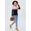 imageBlooming Jelly Womens Long Sleeve Tunic Tops Color Block Shirt Crewneck Casual Pullover Blouses Fall Outfits 2024Pink and Black