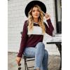 imageBlooming Jelly Womens Long Sleeve Tunic Tops Color Block Shirt Crewneck Casual Pullover Blouses Fall Outfits 2024Purplestripe