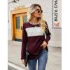 imageBlooming Jelly Womens Long Sleeve Tunic Tops Color Block Shirt Crewneck Casual Pullover Blouses Fall Outfits 2024Purplestripe