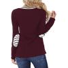 imageBlooming Jelly Womens Long Sleeve Tunic Tops Color Block Shirt Crewneck Casual Pullover Blouses Fall Outfits 2024Purplestripe